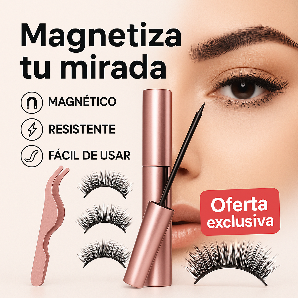 Kit de Pestañas Magnéticas 4D (recibe 5 pares)